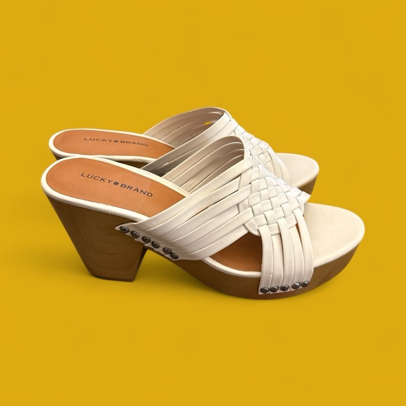 Lucky Brand Shoes - Lucky Brand Women's Cream Woven Mules